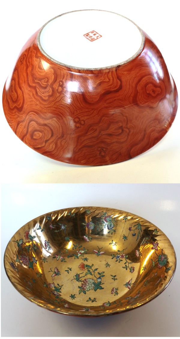 faux wood bowl